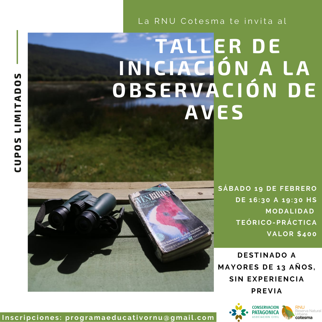 Te invitamos al Taller de Iniciación a la Observación de Aves.