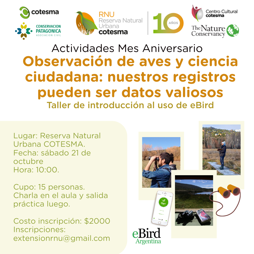 Te invitamos a participar del Taller de Introducción al uso de eBird